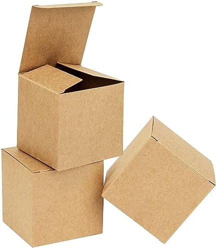 25pcs Kraft Paper Wedding Favor Boxes 315x315x315 Inch Brown