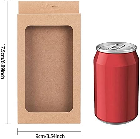 BENECREAT 20 Pack Kraft Paper Gift Boxes with Clear Window