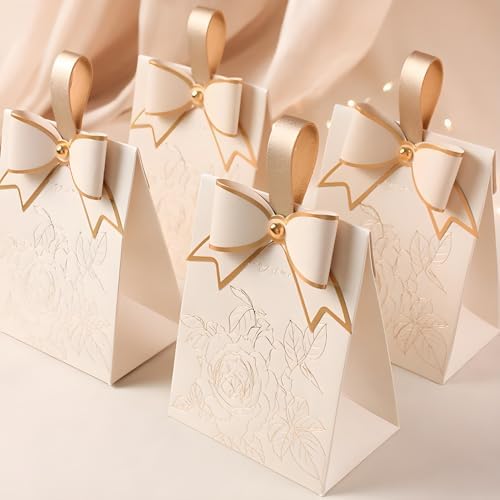 QRZLP 10PCS Candy Boxes with Floral Decor