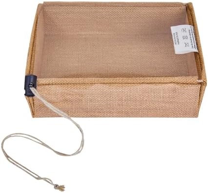 Jucobee 12 Pack Juco Burlap Gift Boxes with Drawstring and PVC Window