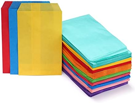 Quotidian Mint Green Flat Greaseproof Paper Bags 3x5 Inch Pack of 100