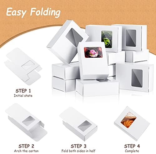 Spakon 30 Pcs Mini Kraft Soap Boxes with Window
