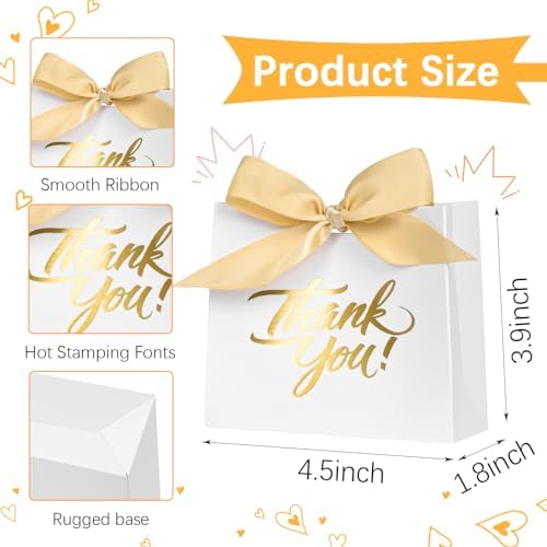 DECHISY 50 Pack Mini Gift Bags with Ribbon