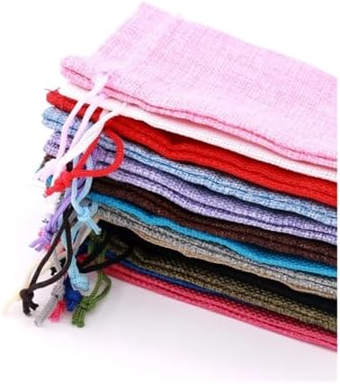 SOFXnng Cotton Linen Drawstring Gift Bags 50PCS 7x9cm 1