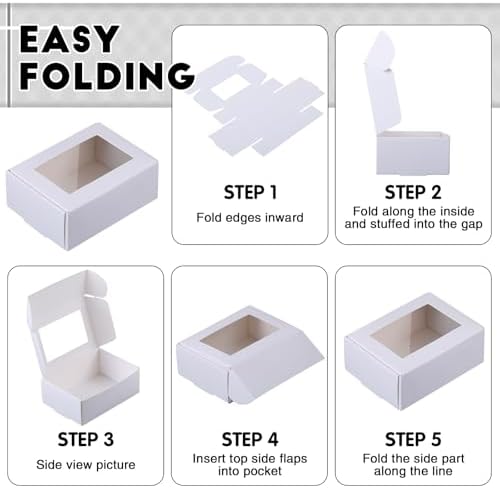 Zonon 100 Piece Kraft Soap Boxes with Clear Window