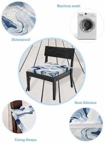 2 Pack Marble Waterproof Cushion Covers with Ties