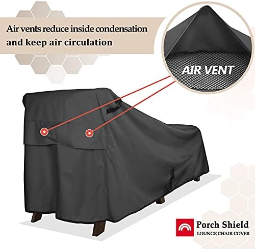 Porch Shield Chaise Lounge Cover 2 Pack - Black