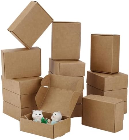 PH PandaHall 20pcs Brown Gift Box for Party Wedding Favor Packaging