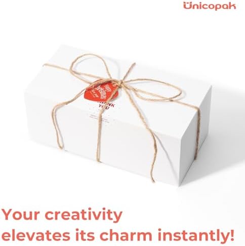 UnicoPak 6 Pack White Gift Boxes with Lids 10x5x4