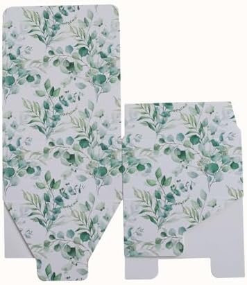 Efavormart 25 Pack White Green Eucalyptus Gift Boxes