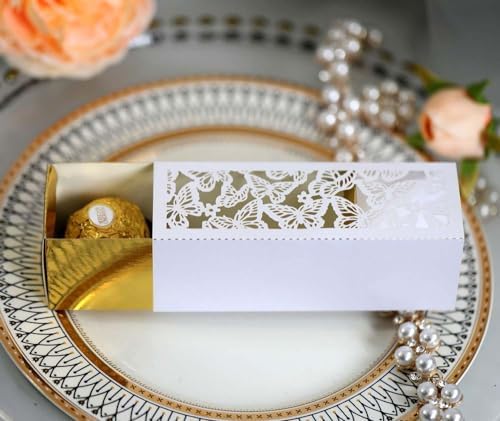 Steedna 50 Pack White Chocolate Gift Boxes