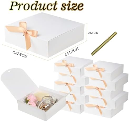 12 Pack White Square Gift Boxes with Metal Pens