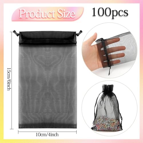 KQNBI Organza Bags 100Pcs Drawstring Gift Bags