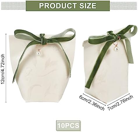 PLIGREAT 10 Pcs Pearl Ribbon Gift Boxes