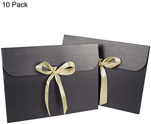10PCS Gift Envelopes with Ribbon Bowknot Black