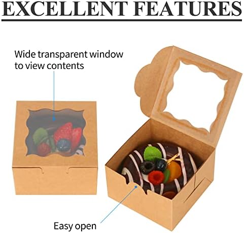 KPOSIYA 10 Pcs Bakery Boxes With Window