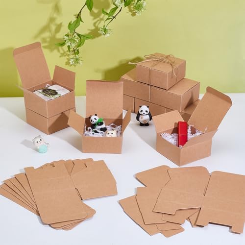 PH PandaHall 30pcs Foldable Square Candy Gift Boxes BurlyWood