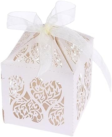 TOVINANNA 50pcs Hollow Craft Paper Gift Boxes for Wedding Party Favor