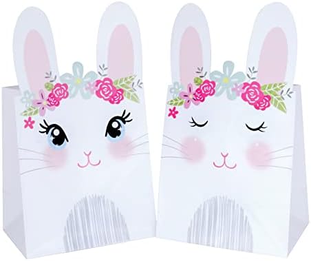 WEEPA 20 Pack Easter Bunny Gift Bags for Kids