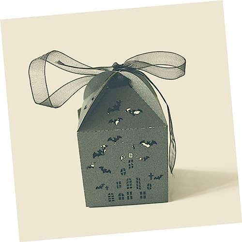 FOMIYES 50Pcs Black Bat Hollowed Gift Boxes for Weddings and Halloween