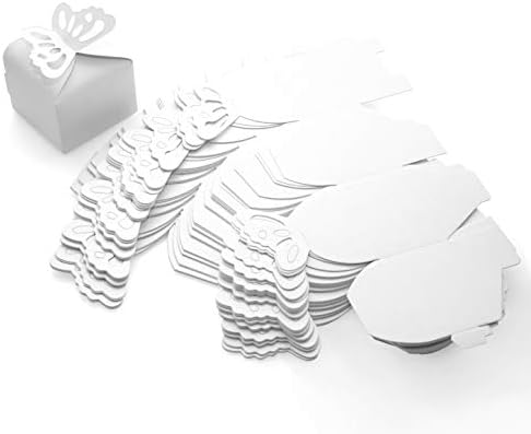 White Wedding Party Favors Candy Boxes Set 50pc