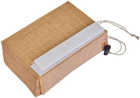 Jucobee 12 Pack Small Jute Gift Bags with Drawstring and PVC Window