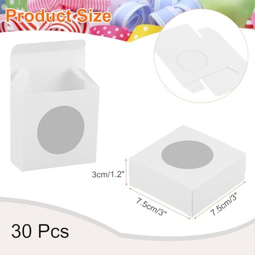 Uxcell 30Pcs Mini Kraft Soap Boxes with Clear Window 1