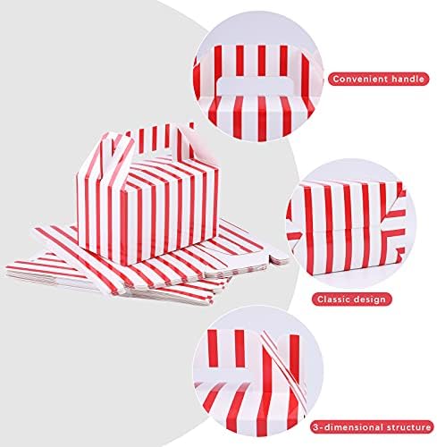 Elcoho 24 Pack Red White Circus Party Gift Boxes