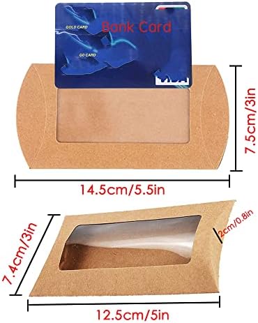 40pcs Kraft Paper Mini Pillow Packaging Box with Clear Window