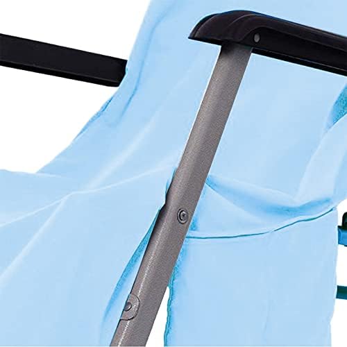 Sky Blue Chaise Lounge Cover with Side Pockets