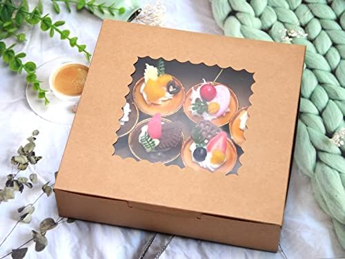 Brown Kraft Gift Boxes 10in with Window 10 Pack