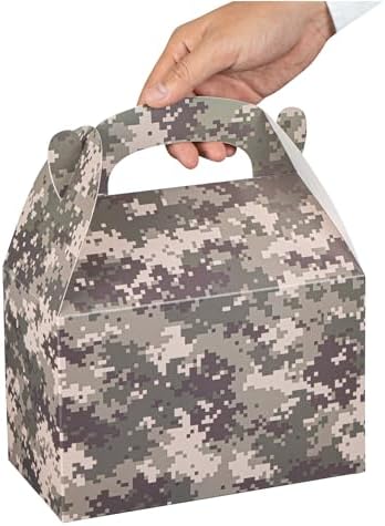 Restaurantware Camouflage Gable Party Boxes 25 Count With Handle