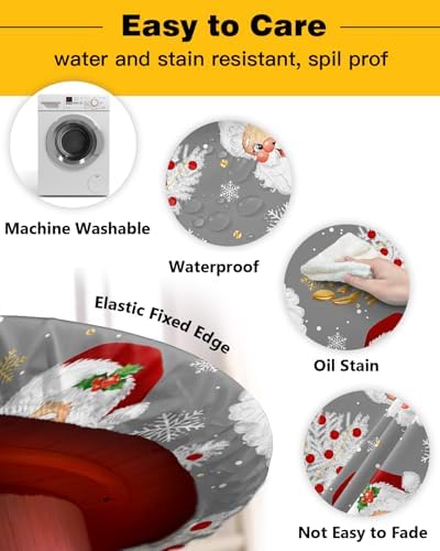 ZOE GARDEN Xmas Santa Round Waterproof Table Cover