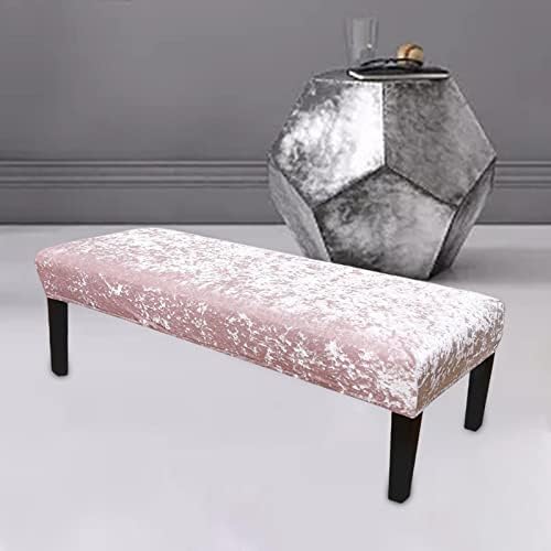 Pink Elastic Bench Cover for Dining Room and Bedroom