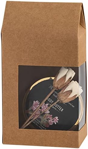 Hammont Tall Gift Boxes with Window - 8 Pack Kraft