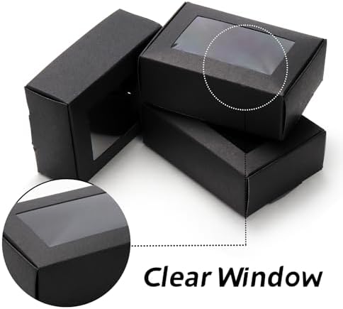 Lyellfe 100 Pack Kraft Soap Box with Window