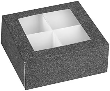 Hammont Window Box with 4 Sections - 6 Pack - Black