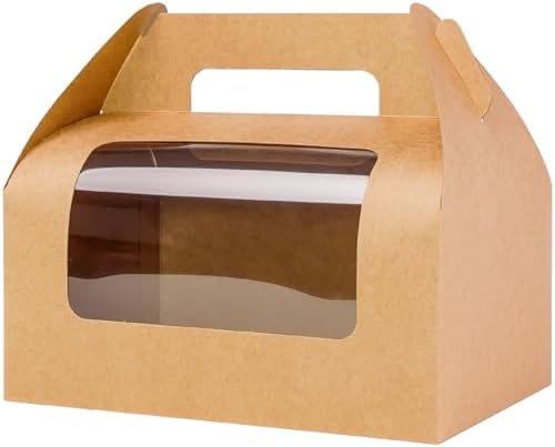 UnicoPak 5 Pack Large Windowed Gable Boxes With Handles