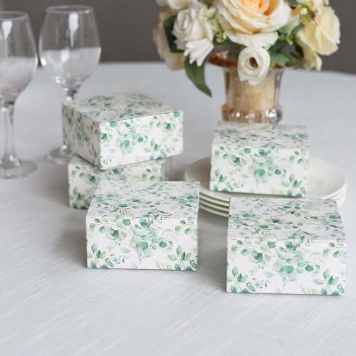 Efavormart 25 Pack White Green Eucalyptus Gift Boxes