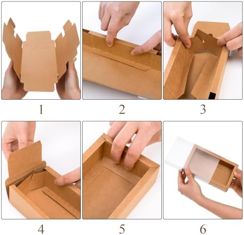 Kingrol 40 Pack Kraft Paper Drawer Boxes with Window