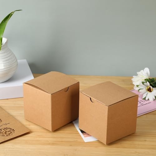 SHIPKEY 10 Pcs Kraft Gift Boxes with Lids