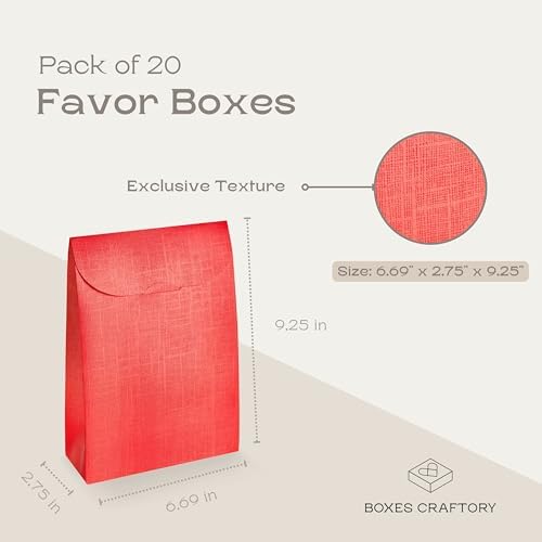 Boxes Craftory 20 Pack Party Favor Boxes Red Silk