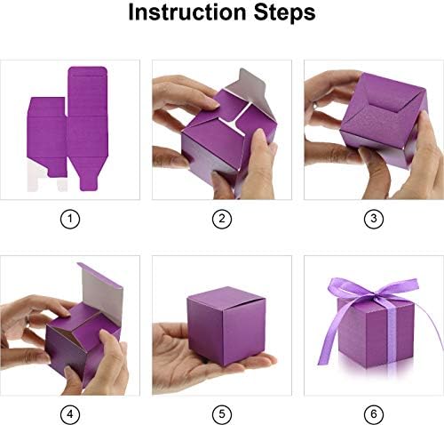 KPOSIYA 100 Pack Red Cube Gift Boxes with Ribbons