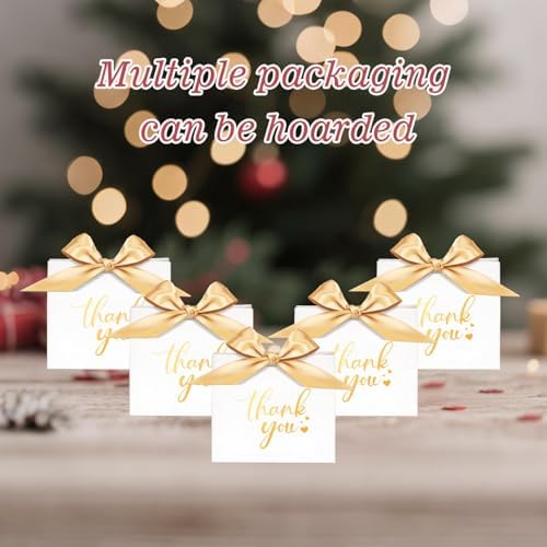 DECHISY 50 Pack Mini Thank You Gift Bags with Ribbon