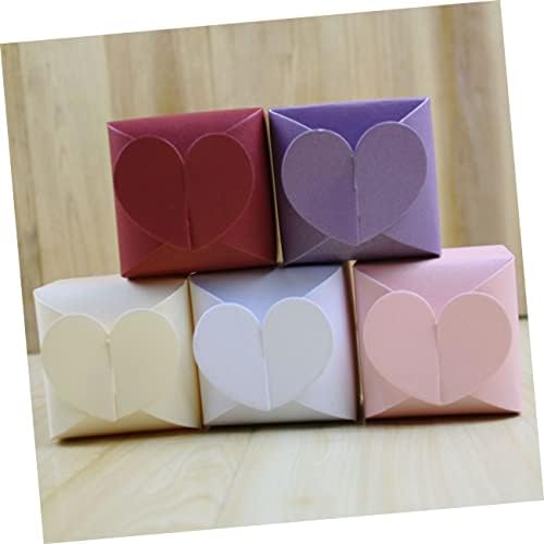 Homoyoyo 50pcs Heart Shaped Paper Candy Boxes for Wedding Birthday Parties