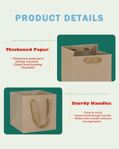 ADIDO EVA 10PCS Square Gift Bags with Handles