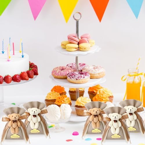 24 Pcs Plush Bear Gift Bags for Baby Shower