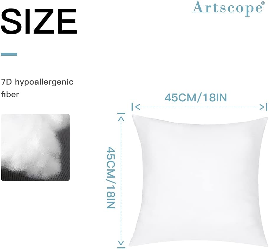 Artscope Outdoor Waterproof Throw Pillow Inserts Set of 4