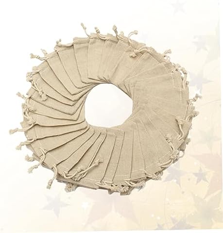 NIYANGLE 50pcs Burlap Drawstring Pouches for Jewelry Candy Party Favors