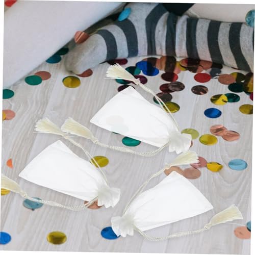 Healifty 10 Pcs Transparent Organza Drawstring Bags with Tassels